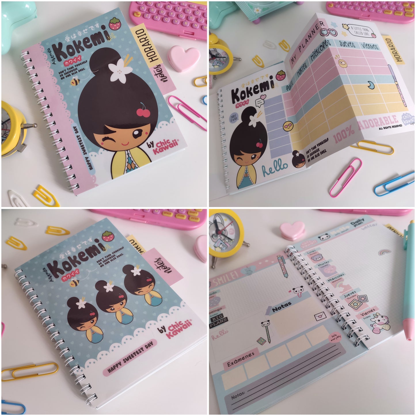 Chic Kawaii kokemi doll planner notebook